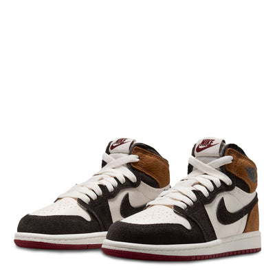 Air Jordan 1 Retro High OG Little Kid's Love Letter Shadow Brown/Shadow Brown-Soft Pearl-Light British Tan-Team Red FD1412-201