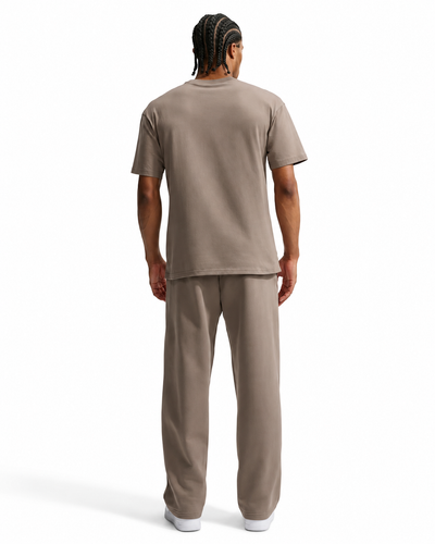 Men's Nike Standard Issue Therma-FIT Brushed Open-Hem Basketball Pants Mink Brown/Pale Ivory IM6333-214