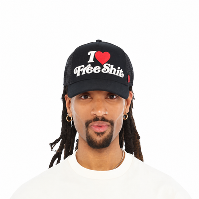 Men's Cult Of Individuality I love Free Shit Trucker Hat 626bc-ch69a-blk