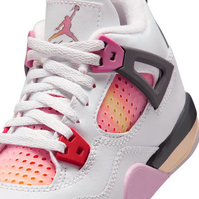 Little Kid's Air Jordan 4 Retro Comic Off White/Anthracite-Neutral Grey-Fire Pink-Light Arctic Pink-Muslin IO2363-100