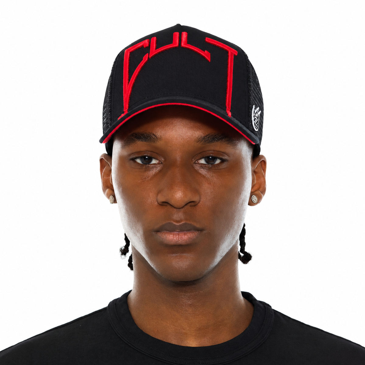 Men's Cult Of Individuality Cult Arch Trucker Hat Black/Red 625bc-ch53a-blk