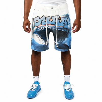 Men's Duaa Shark White Shorts sharksht-wht