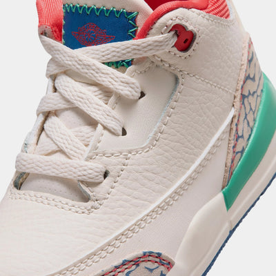 Toddler Air Jordan 3 Retro Play Your Way Chalk/Track Red/True Blue/Kinetic Green IO2075-100
