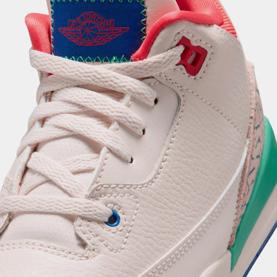 Little Kid's Air Jordan 3 Retro Play Your Way Chalk/Track Red/True Blue/Kinetic Green IO2074-100