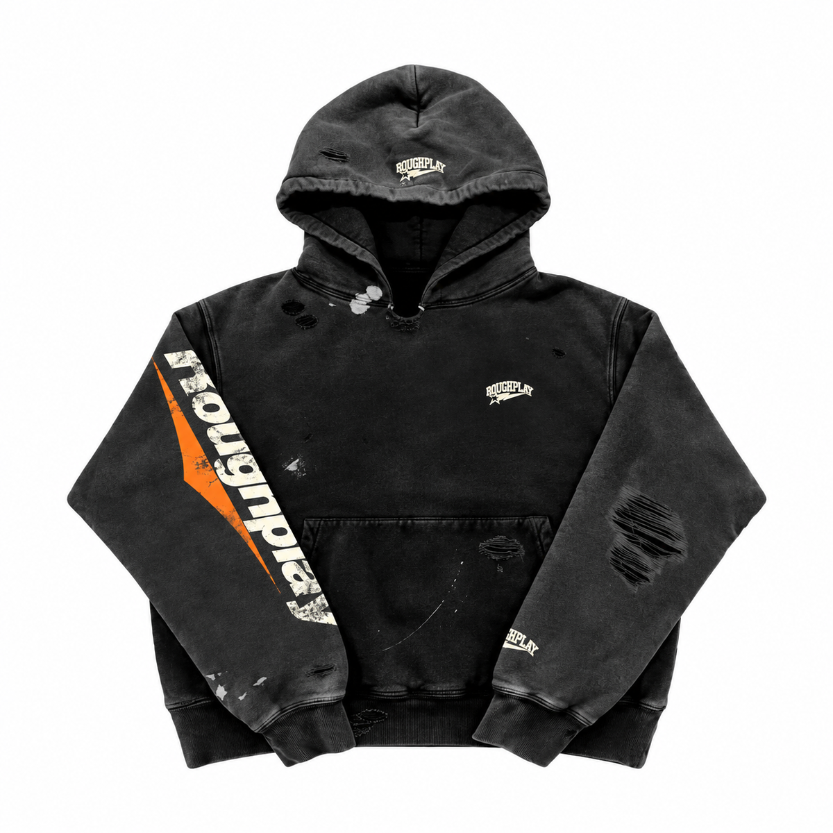 Men's Roughplay Pullover Hoodie Black/Orange straightsethdy-bkorg