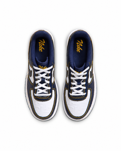 Big Kid's Nike Air Force 1 LE Summit White/Yellow Ochre/Midnight Navy IZ1314-121