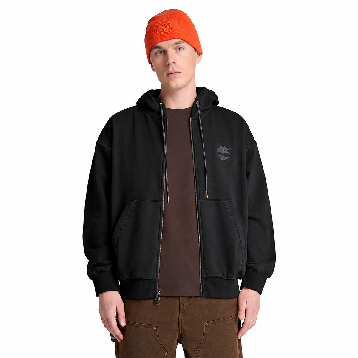 Men's Timberland Iconic Full-Zip Hoodie Black tbc0yhb0001