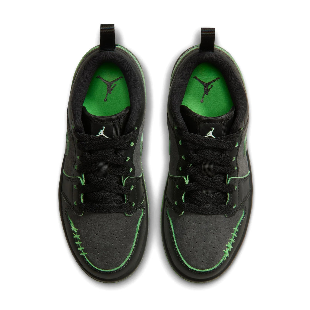 Little Kid's Jordan 1 Low SE Black/Black/Scream Green/Dark Smoke Grey IV5265-001