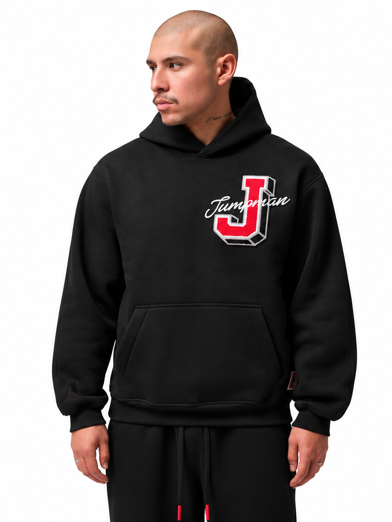 Men's Jordan Brooklyn Statement Pullover Hoodie Black/Fire Red IZ4030-012