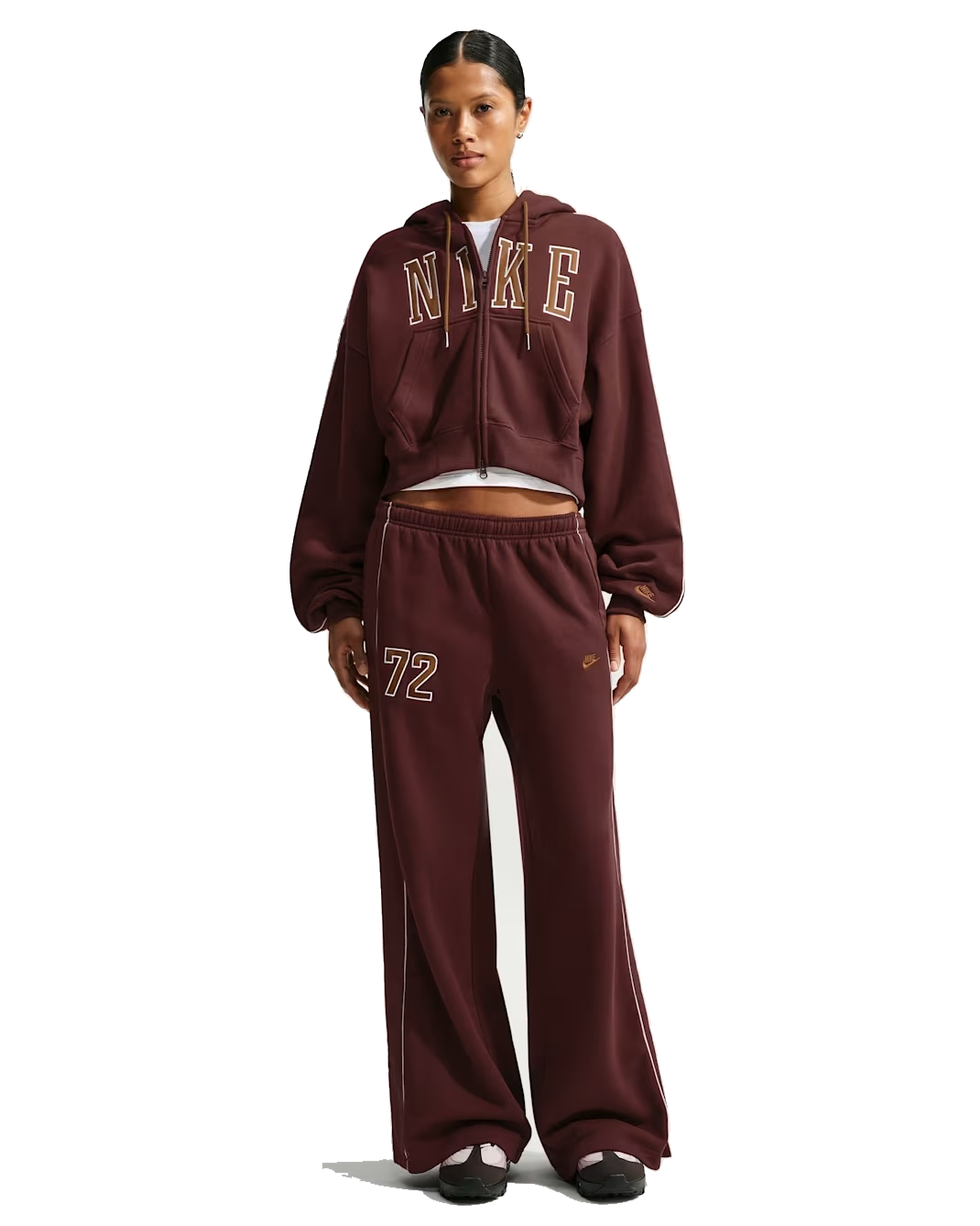 Women's Nike Studio Fleece Medium Weight Oversized Full-Zip Cropped Hoodie IU1130-658