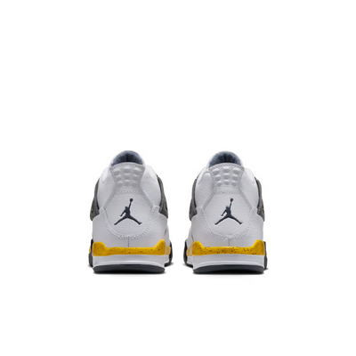 Little Kid's Air Jordan 4 Retro White/Tour Yellow-Dark Blue Grey-Black BQ7669-102