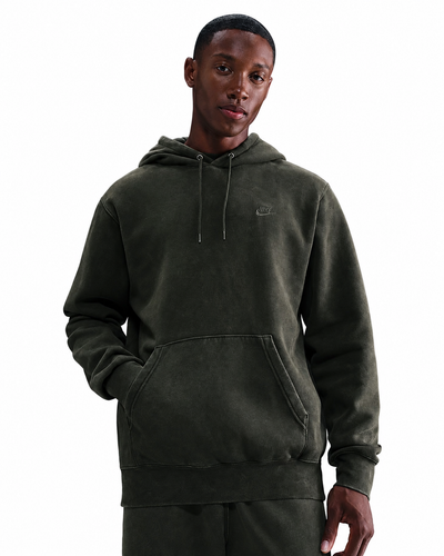 Men's Nike Sportswear Club Washed Fleece Hoodie Sequoia/Sequoia IQ1219-355