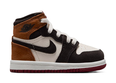Air Jordan 1 Retro High OG Toddler's Love Letter Shadow Brown/Shadow Brown-Soft Pearl-Light British Tan-Team Red FD1413-201