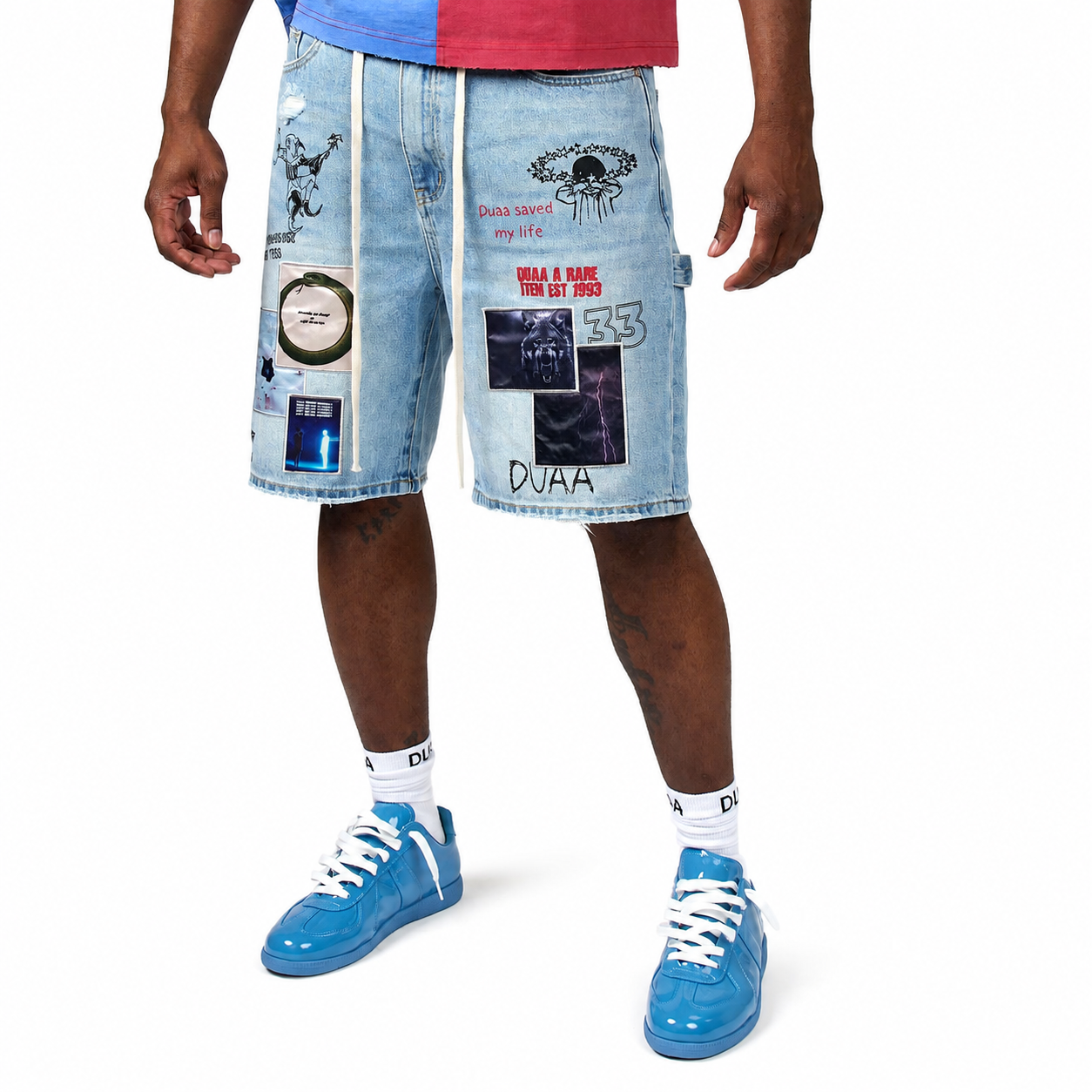 Men's Duaa Teleport Jean Shorts Blue teleportsht-blue-1
