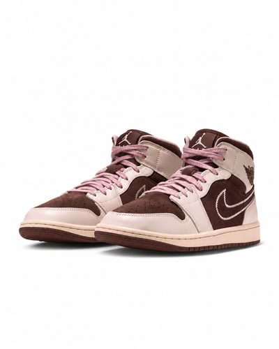 Women's Air Jordan 1 Mid SE Cacao Wow/Rust Pink/Pearl White IQ7607-200