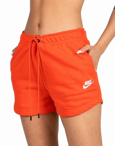 Women's Nike Sportswear Essential French Terry Shorts Chile Red/White CJ2158-675