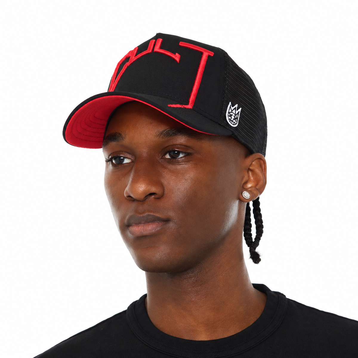 Men's Cult Of Individuality Cult Arch Trucker Hat Black/Red 625bc-ch53a-blk