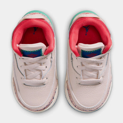 Toddler Air Jordan 3 Retro Play Your Way Chalk/Track Red/True Blue/Kinetic Green IO2075-100