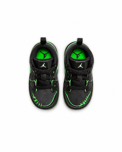 Toddler Jordan 1 Low SE Black/Scream Green/Dark Smoke Grey/Black IV5260-001