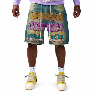 Men's Duaa Wall Blue Denim Short