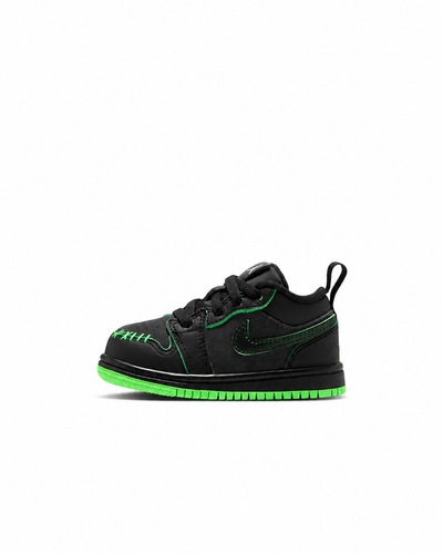 Toddler Jordan 1 Low SE Black/Scream Green/Dark Smoke Grey/Black IV5260-001