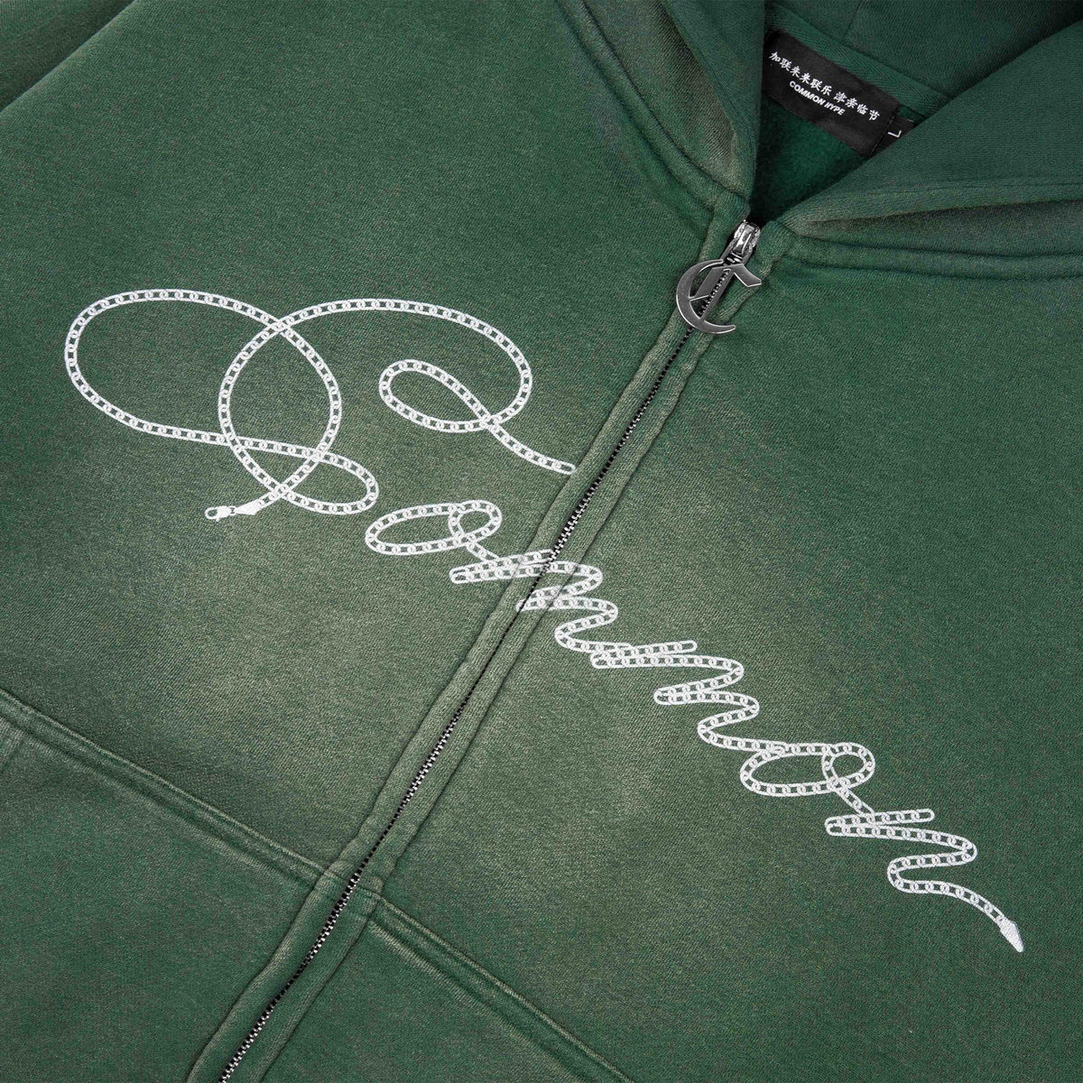 Men's Common Hype Cropped Fleece Zip Up Hoodie ch46872-fstgrn