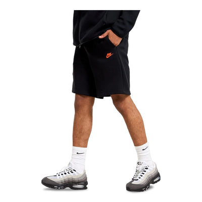 Men's Nike Tech Fleece Shorts - Black & Orange