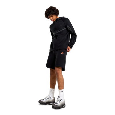 Men's Nike Tech Fleece Shorts - Black & Orange