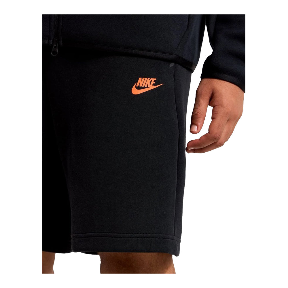 Men's Nike Tech Fleece Shorts - Black & Orange