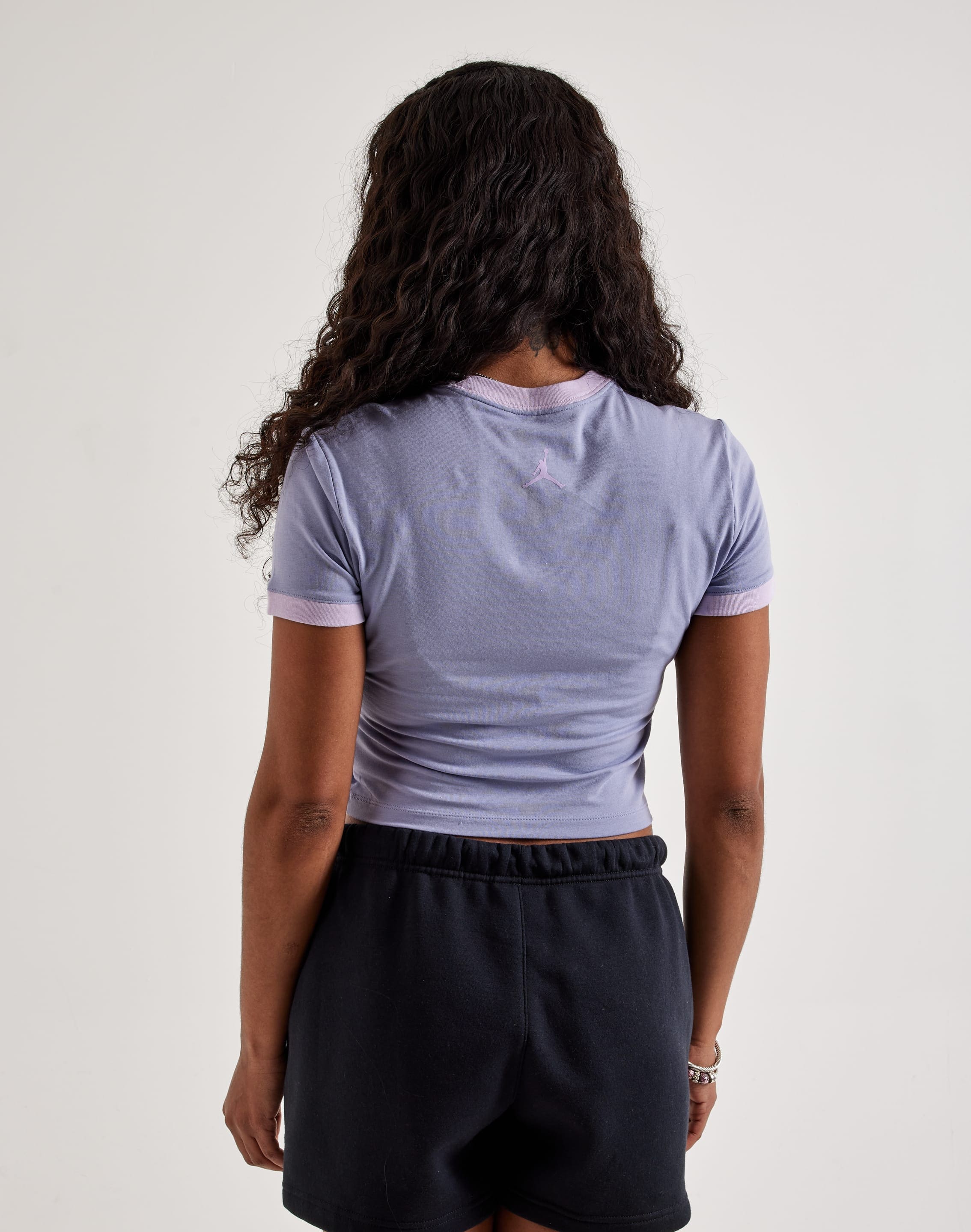 Women's Jordan Cropped Graphic Tee - Indigo Haze/Pink 3