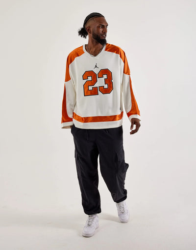 Men's Jordan Brooklyn University Hockey Jersey - Sail/Starfish/Black 5