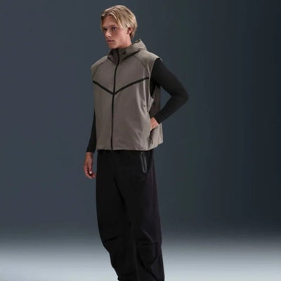 Men's Nike Tech Dri-FIT Woven Windrunner Gilet - Cave Stone/Black 1