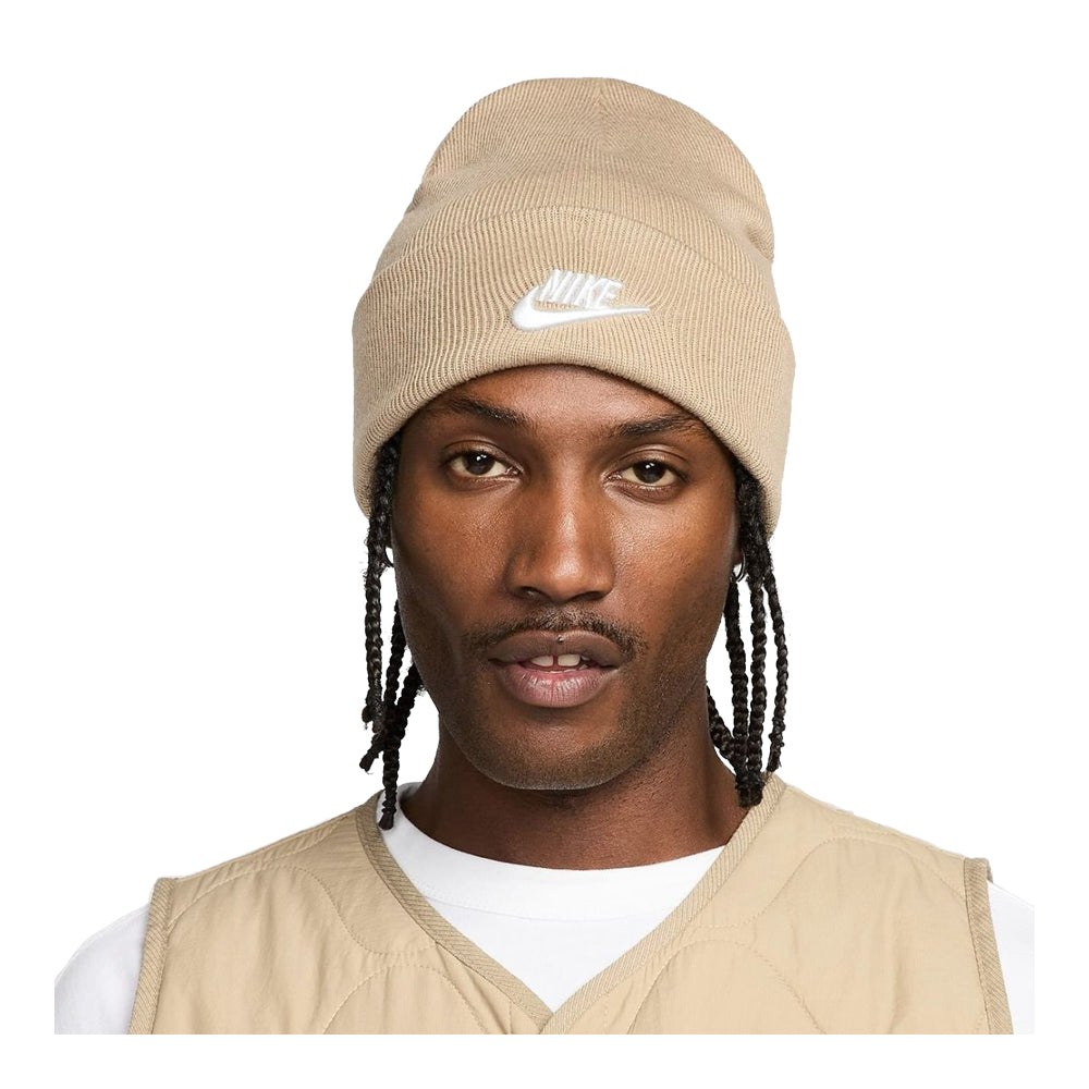 Unisex Nike Peak Futura Beanie Hat - Khaki/White 1