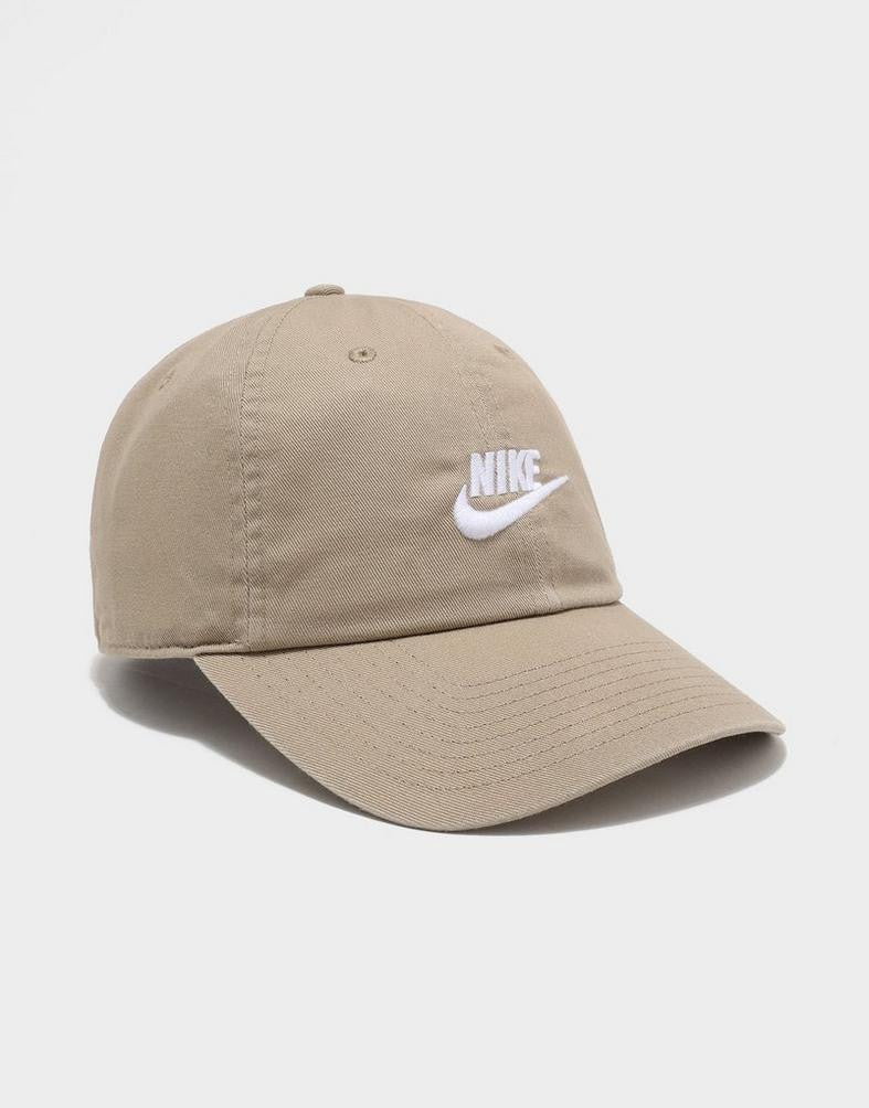 Unisex Nike Club Unstructured Futura Wash Cap - Lt Khaki/White 1