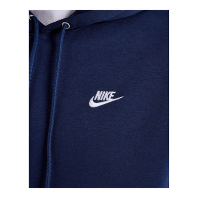 Men's Nike Club Pullover Fleece Hoodie - Obsidian/Obsidian/White 2
