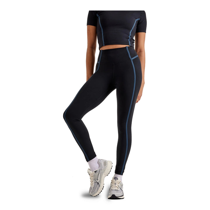 womens Nike One High-Waisted 7/8 Leggings - Black/Armory Navy/Black 1