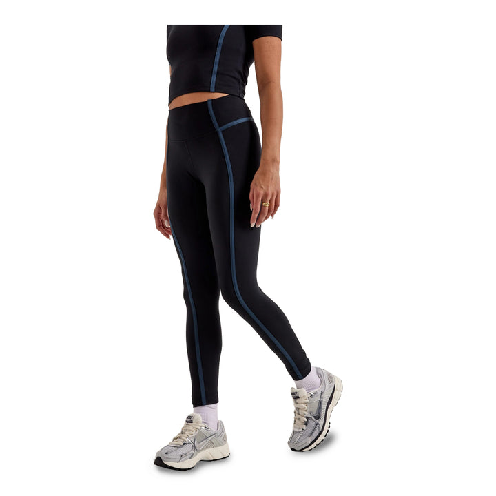 womens Nike One High-Waisted 7/8 Leggings - Black/Armory Navy/Black 2