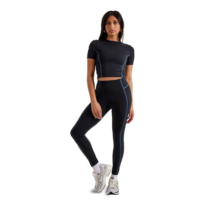 womens Nike One High-Waisted 7/8 Leggings - Black/Armory Navy/Black 5