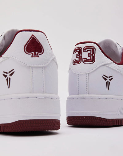 Men's Nike Kobe Air Force 1 Low Lower Merion White/Team Red IB0018-101