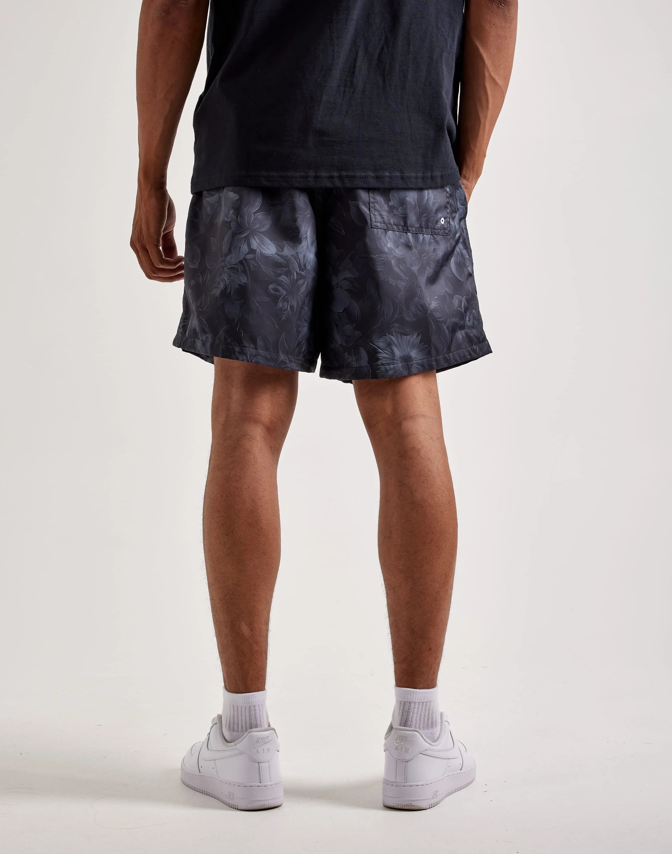 Men's Nike Club Flow Woven Shorts - Black/White 3