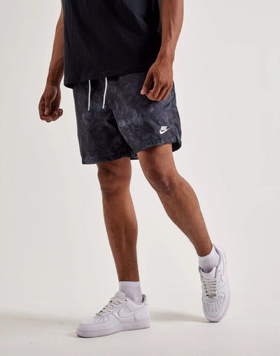 Men's Nike Club Flow Woven Shorts - Black/White 1