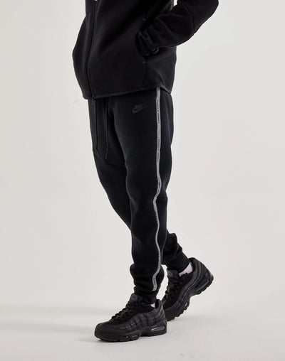 Men's Nike Tech Fleece Joggers with Reflective Accents - Black/Black 6