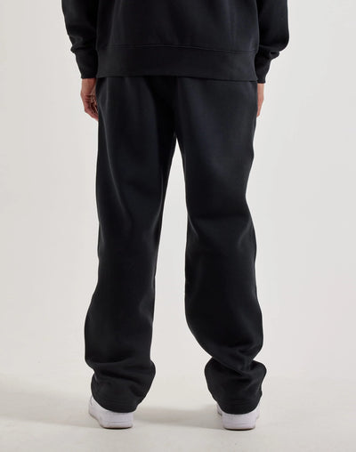 Men's Nike Sportswear Club Fleece Open-Hem Pants - Black White Blue 4