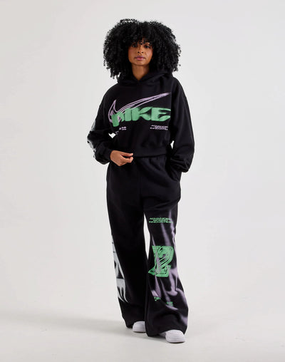 Women's Nike Studio Fleece Oversized Cropped Hoodie Black iv4952-001