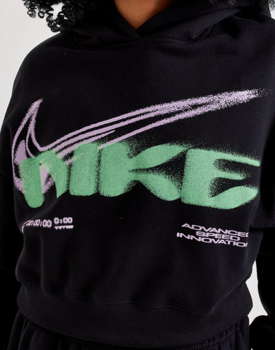 Women's Nike Studio Fleece Oversized Cropped Hoodie Black iv4952-001