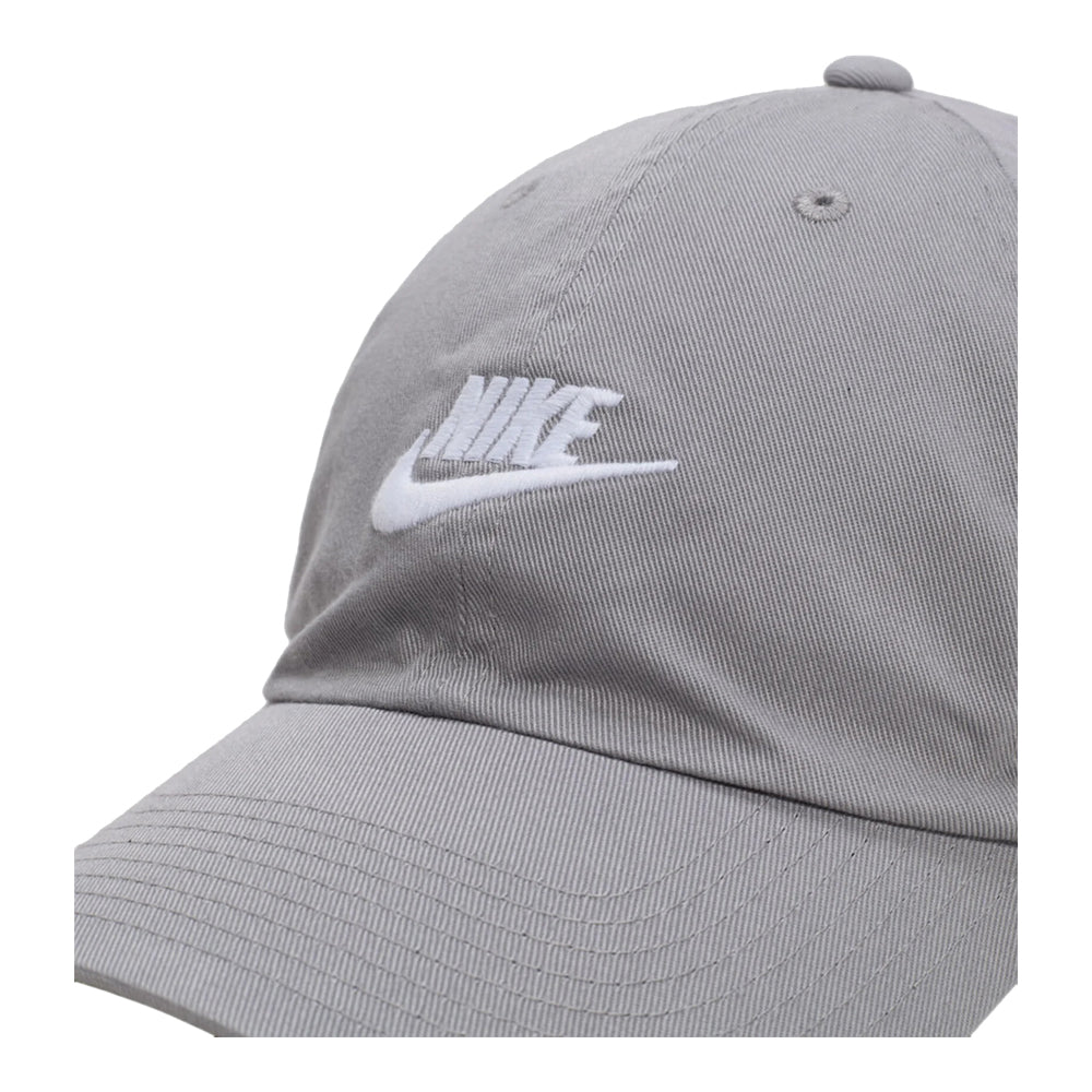 Unisex Nike Club Unstructured Futura Wash Cap- Particle Grey/White 2