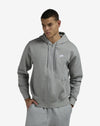 Men's Nike Club Full-Zip Fleece Hoodie -Dark Grey Heather/Light Smoke Grey/White