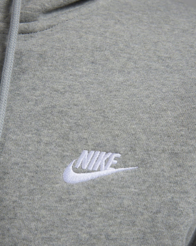 Men's Nike Club Full-Zip Fleece Hoodie -Dark Grey Heather/Light Smoke Grey/White 3