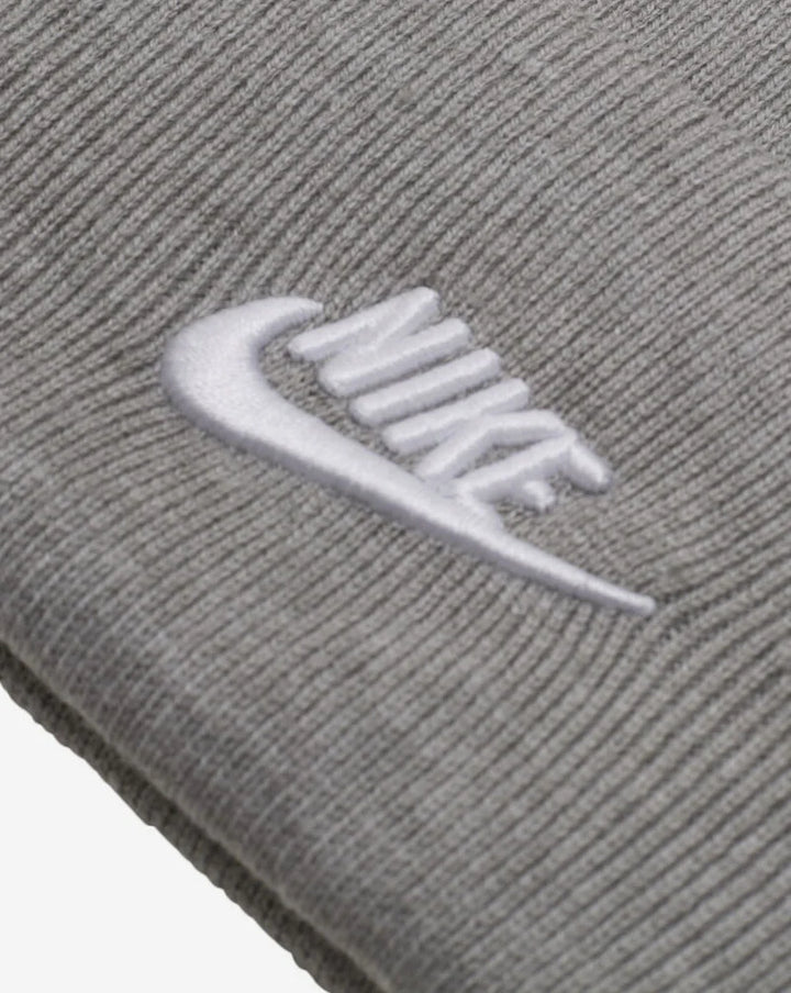 Unisex Nike Peak Futura Beanie Hat - Dark Grey Heather &amp; White 3