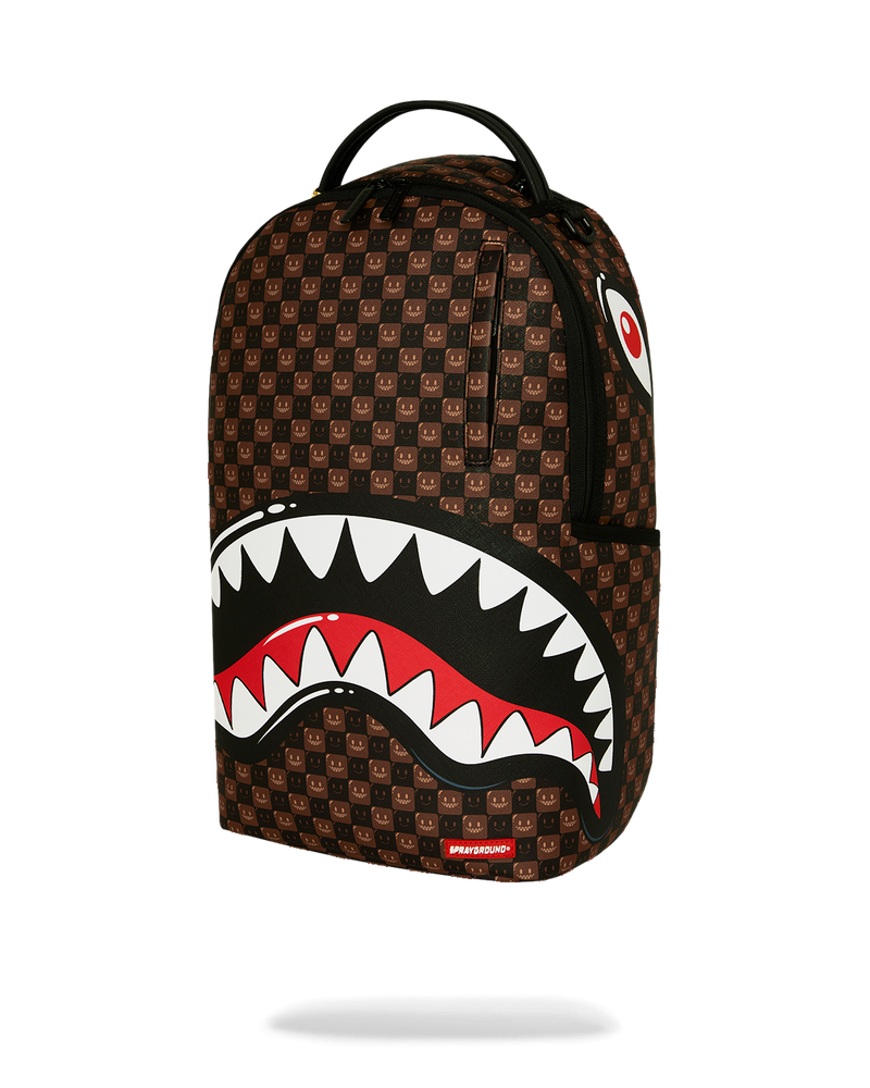 Sprayground Sharks In Paris Wtf Bubble Brown Check Backpack